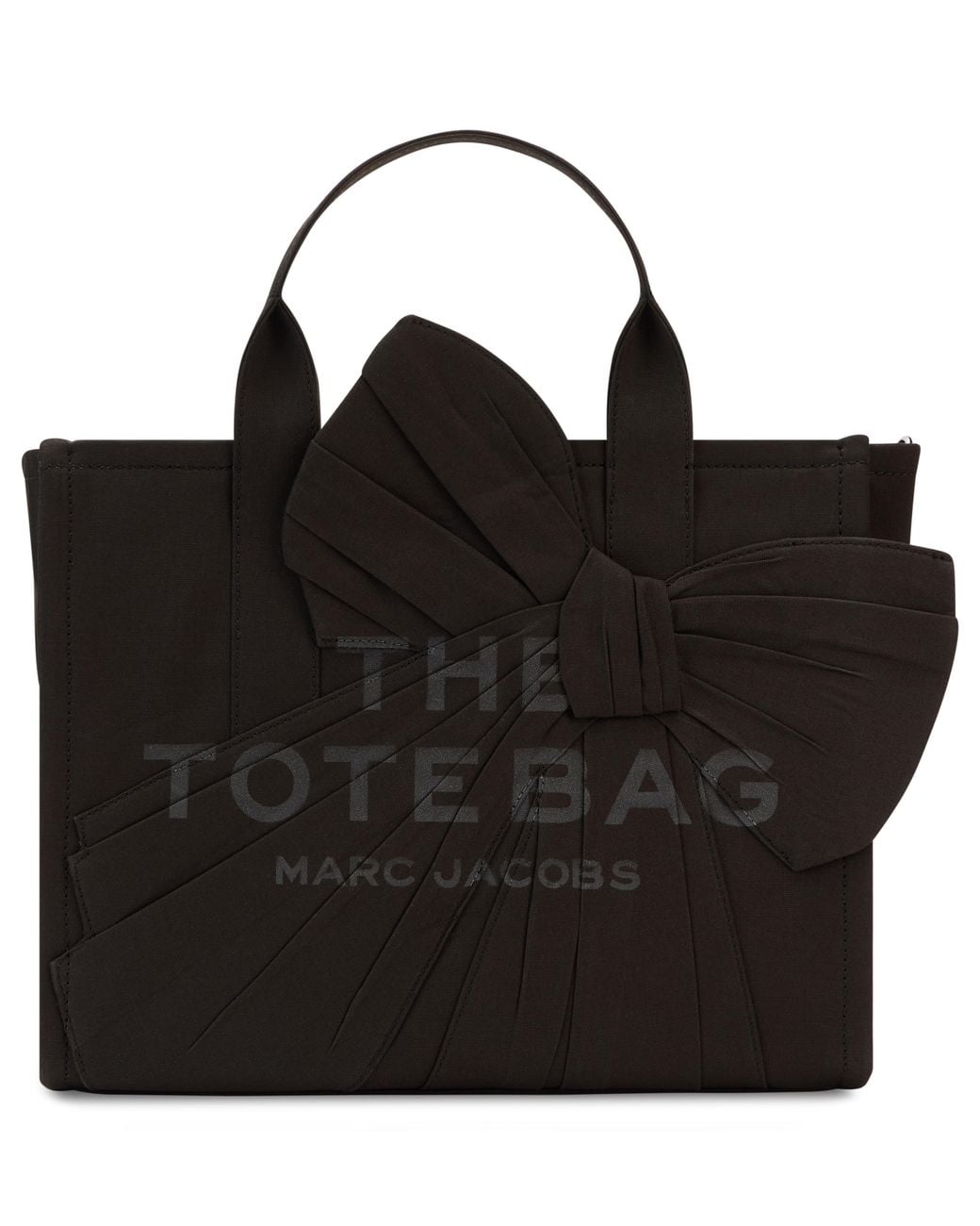 Marc Jacobs Black Tote Bag Bow M Fabric Cotton