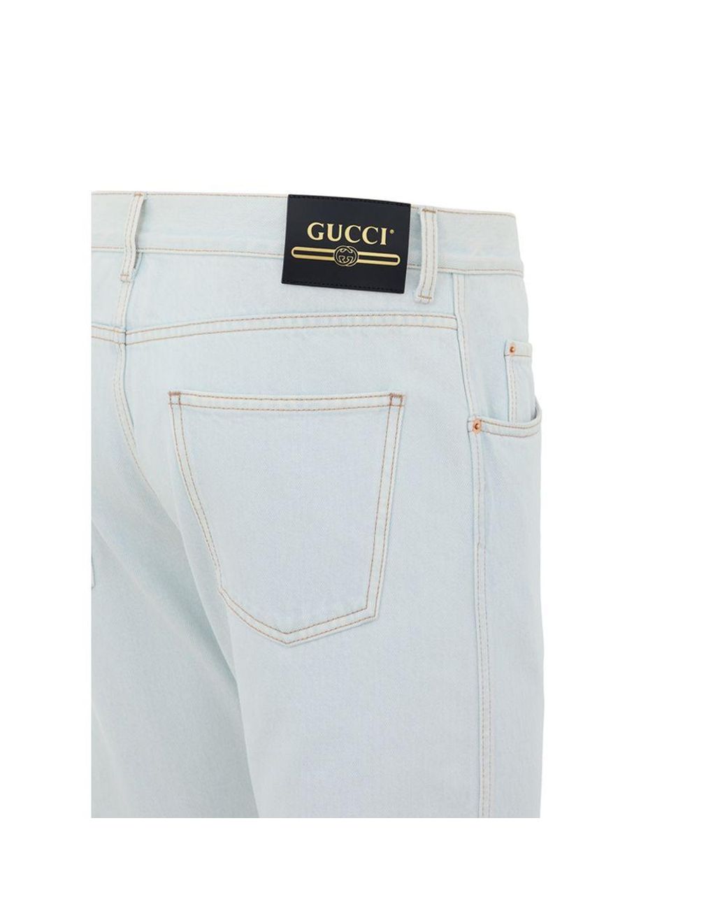 Gucci Gray Light Wash Slim Fit Jeans for men