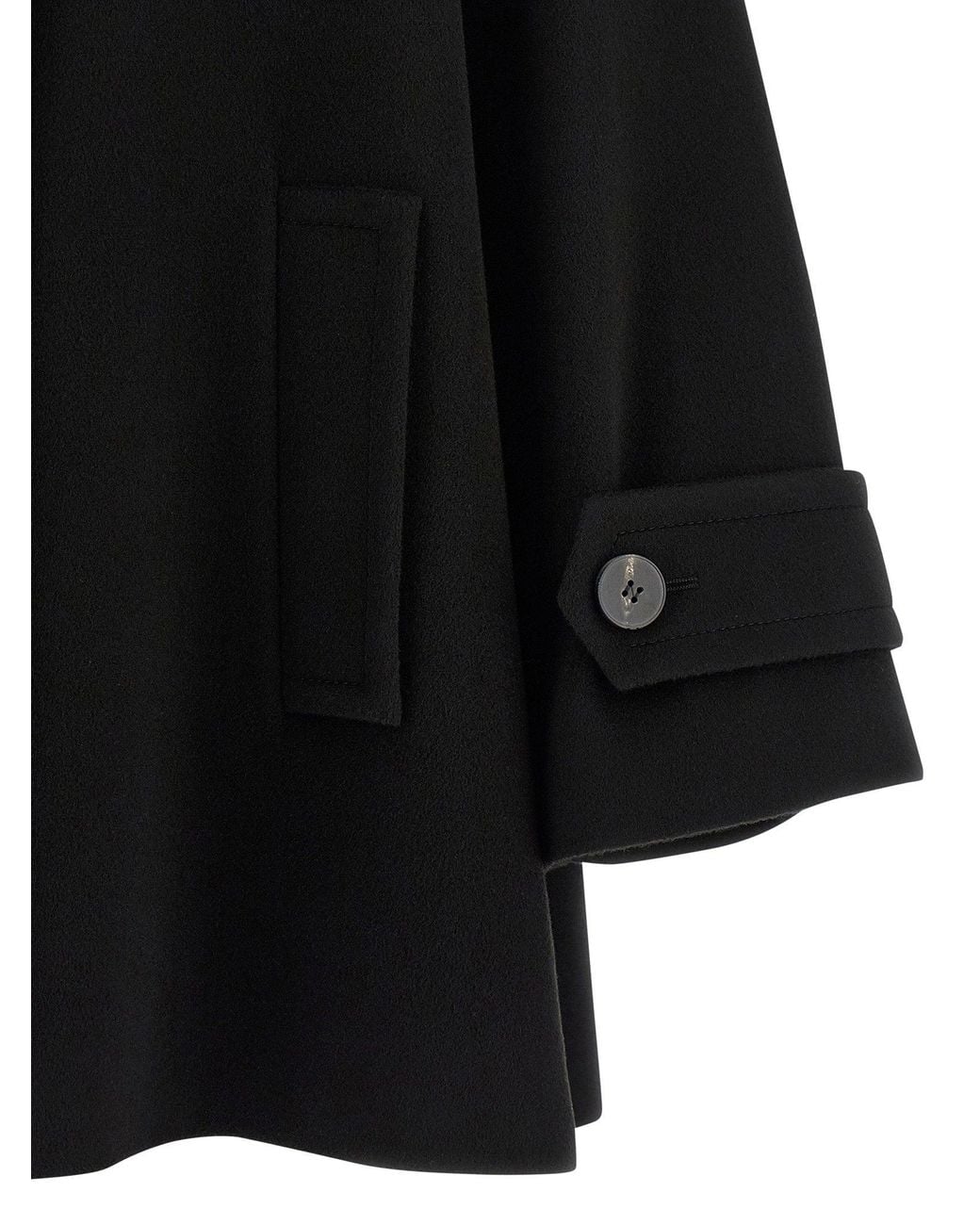 Alberto Biani Black Double-Breasted Wool Coat