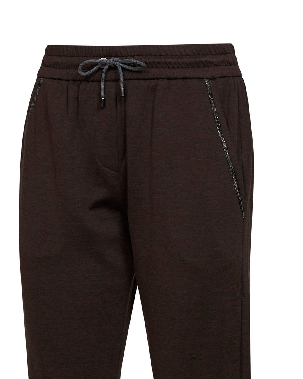 Brunello Cucinelli Black Shiny Pocket Detail Trousers
