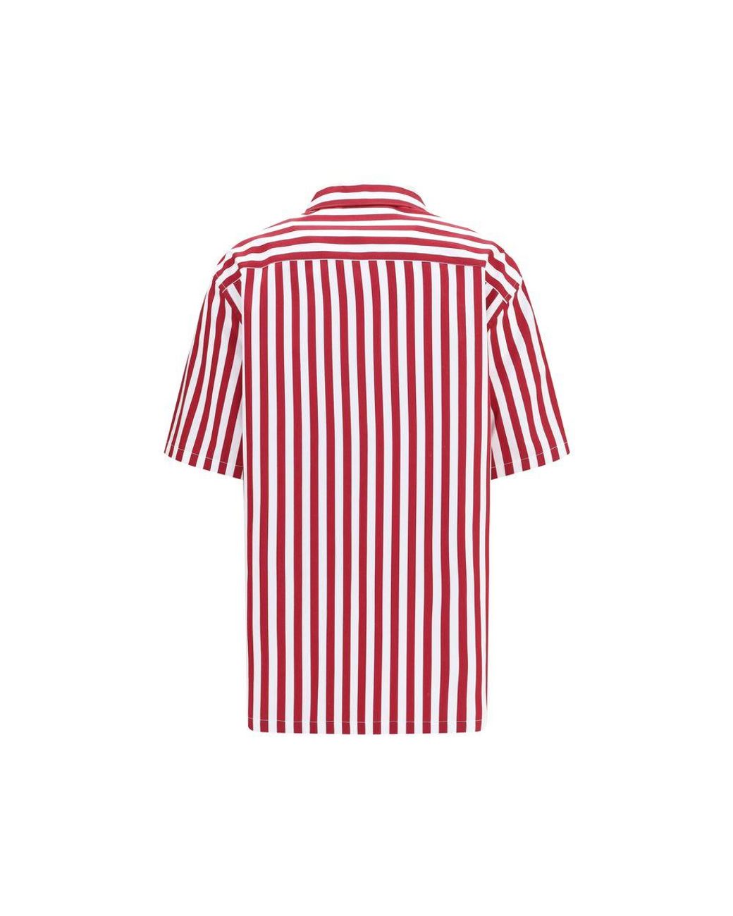 Dolce & Gabbana Red Multicolor Cotton Pattern Shirt
