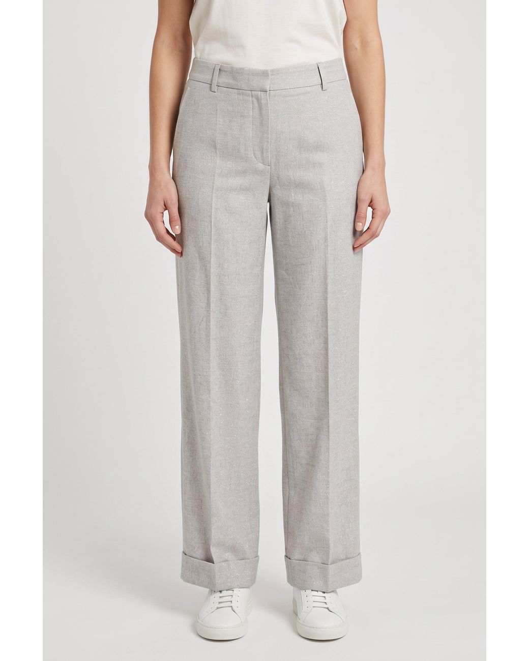 Brunello Cucinelli Gray Light Linen Trousers