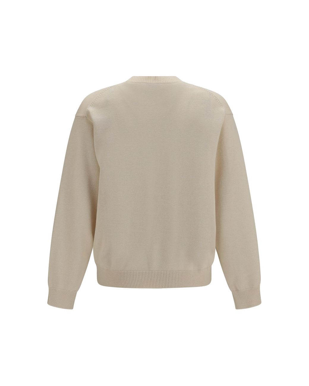 KENZO Gray Crewneck Sweater Emblem Merino Wool for men