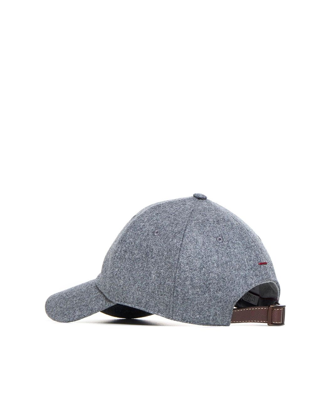 Brunello Cucinelli Gray Wool Baseball Cap for men