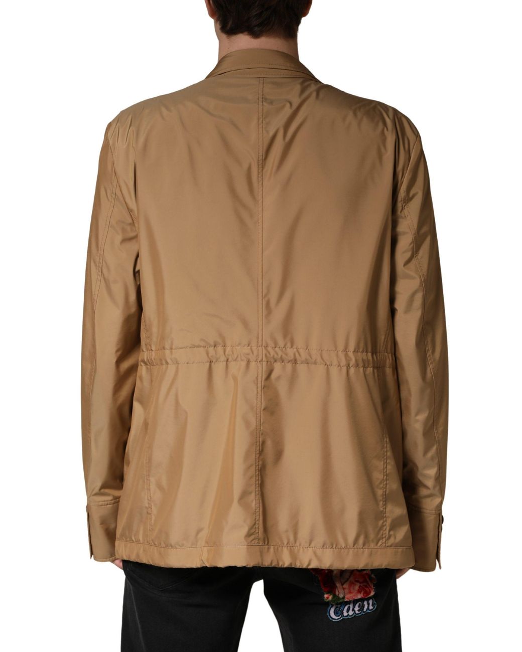 Dolce & Gabbana Natural Single Breasted Layered Coat Jacket Nylon Polyester Clothing for men