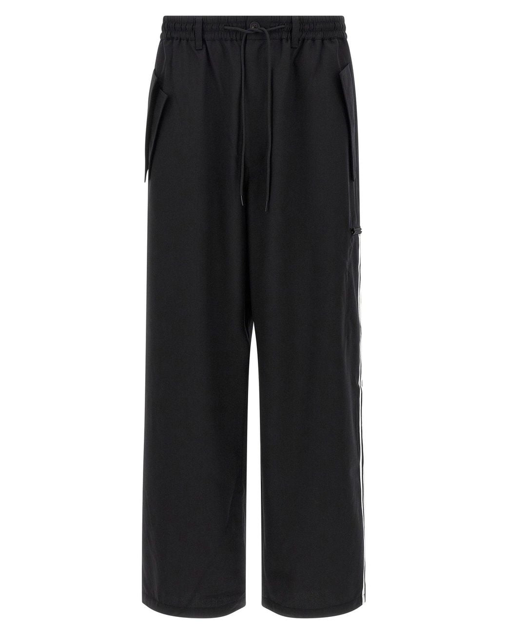 Y-3 Black Wool-Blend Trousers for men