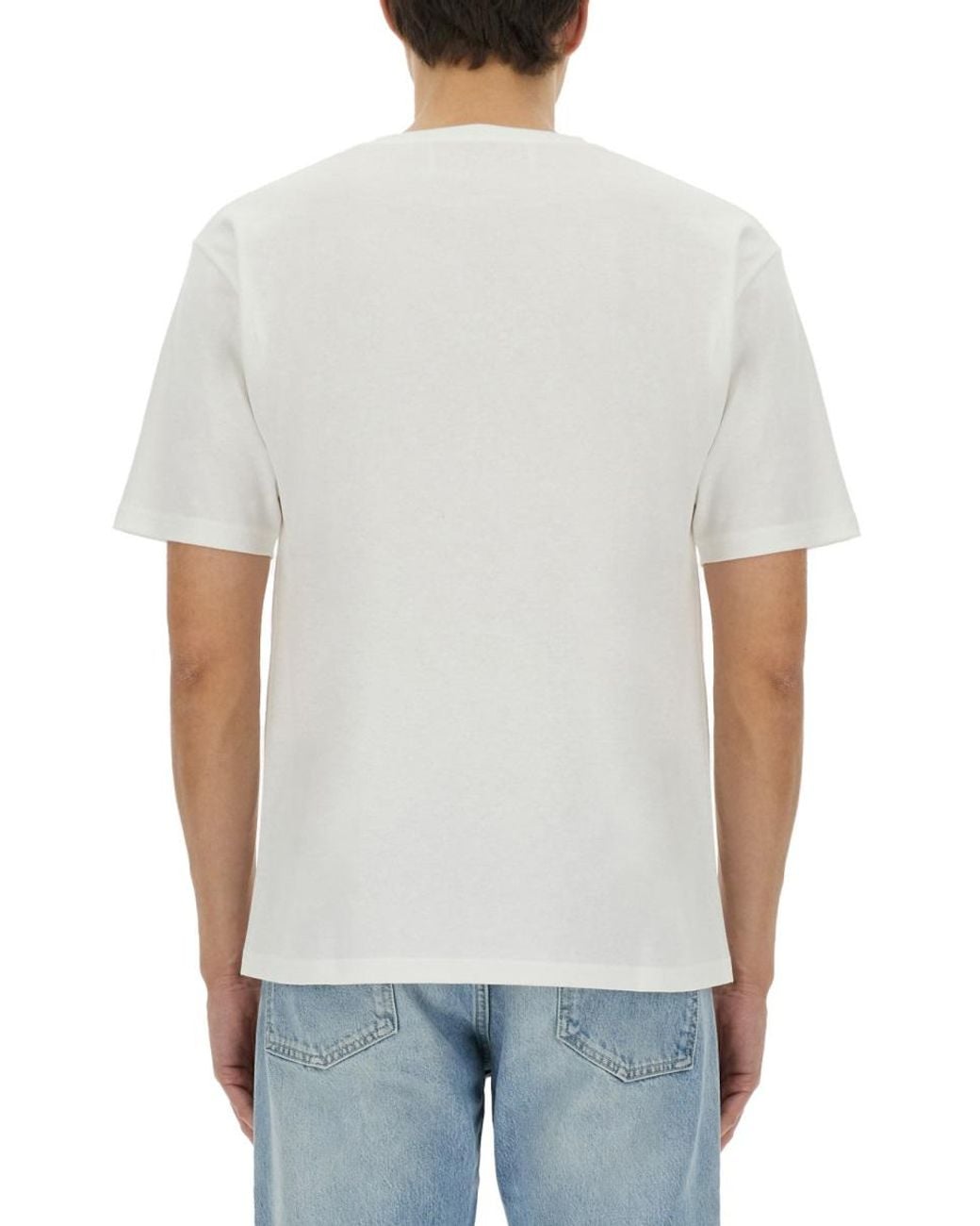 Valentino White Cotton T-Shirt With Chez Print T-Shirts for men