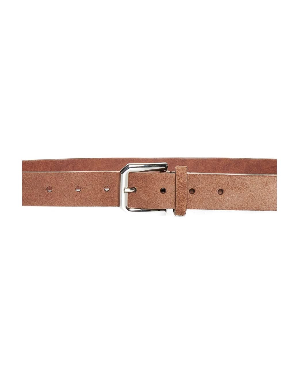 Brunello Cucinelli Brown Chestnut Leather Belt for men