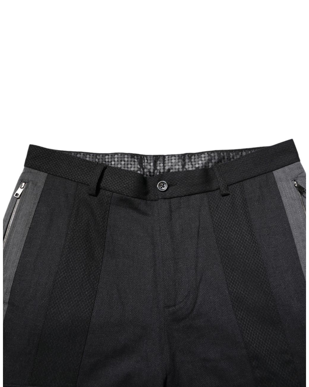 Dolce & Gabbana Black Cotton Dress Formal Trouser Pants And Wool Silk Elastane for men