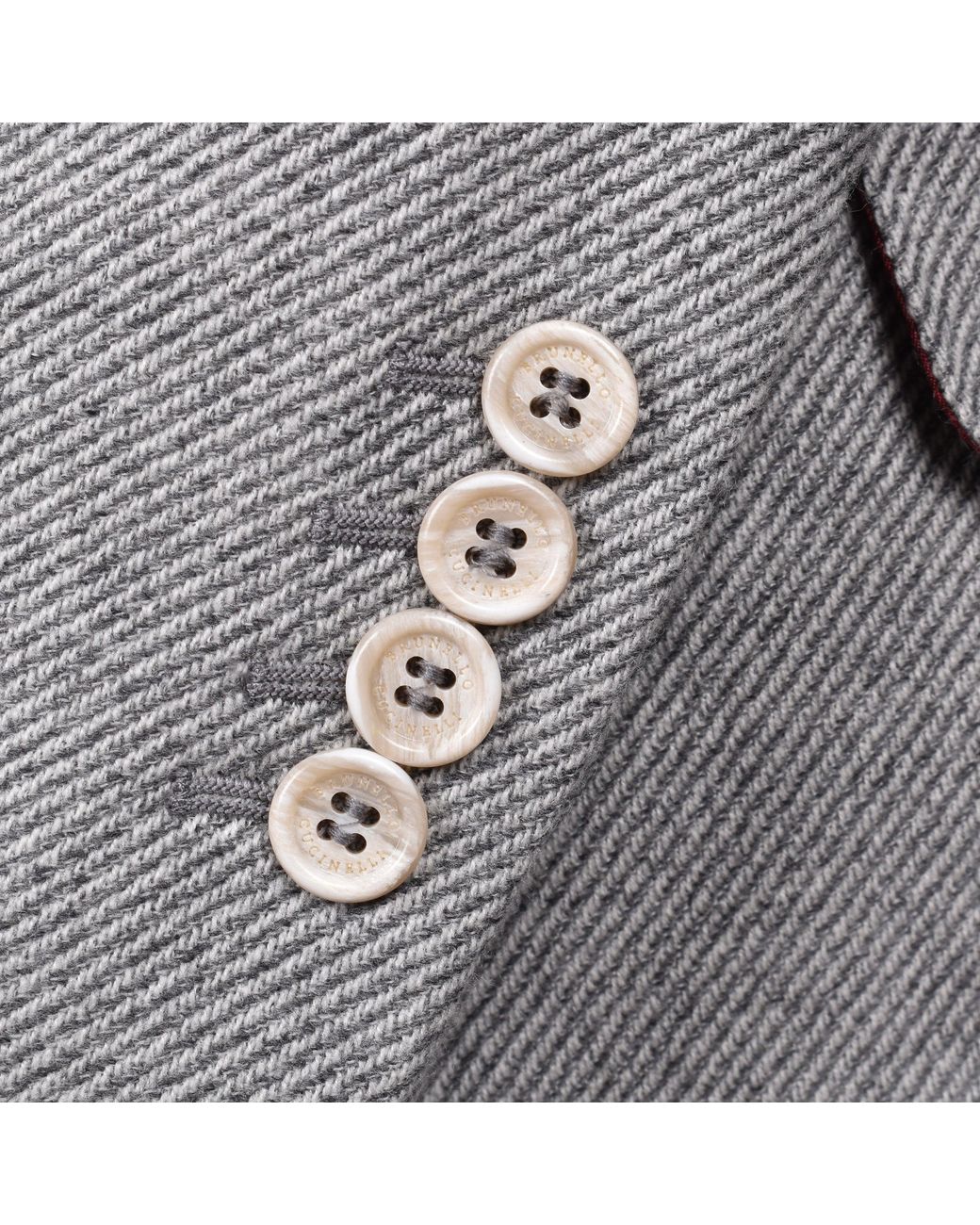 Brunello Cucinelli Gray Wool Herringbone Blazer for men