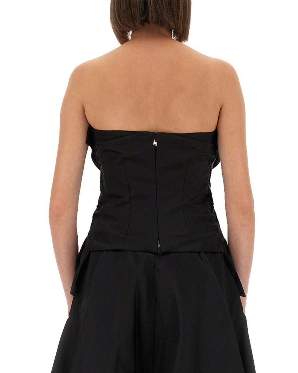 McQueen Black Alexander Mcqueen Strapless Corset Bodysuit