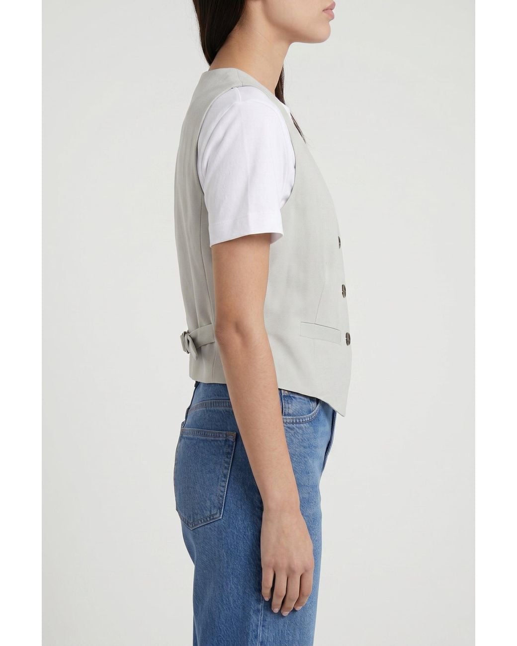 Brunello Cucinelli Blue Light Linen Blend Vest