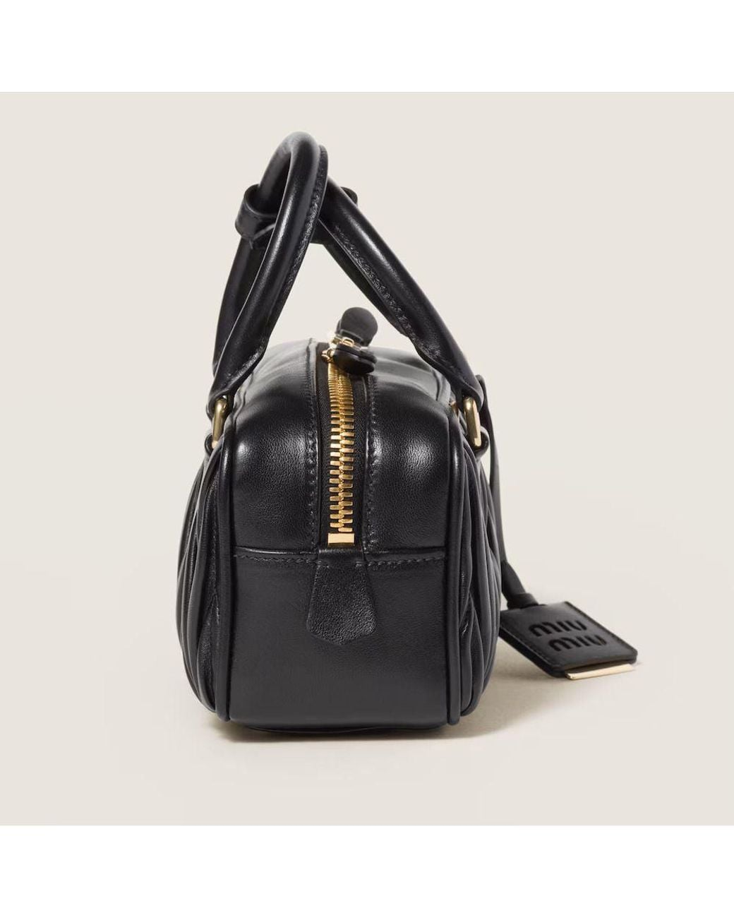 Miu Miu Black Miu Miu Matelassé Top Handle Bag
