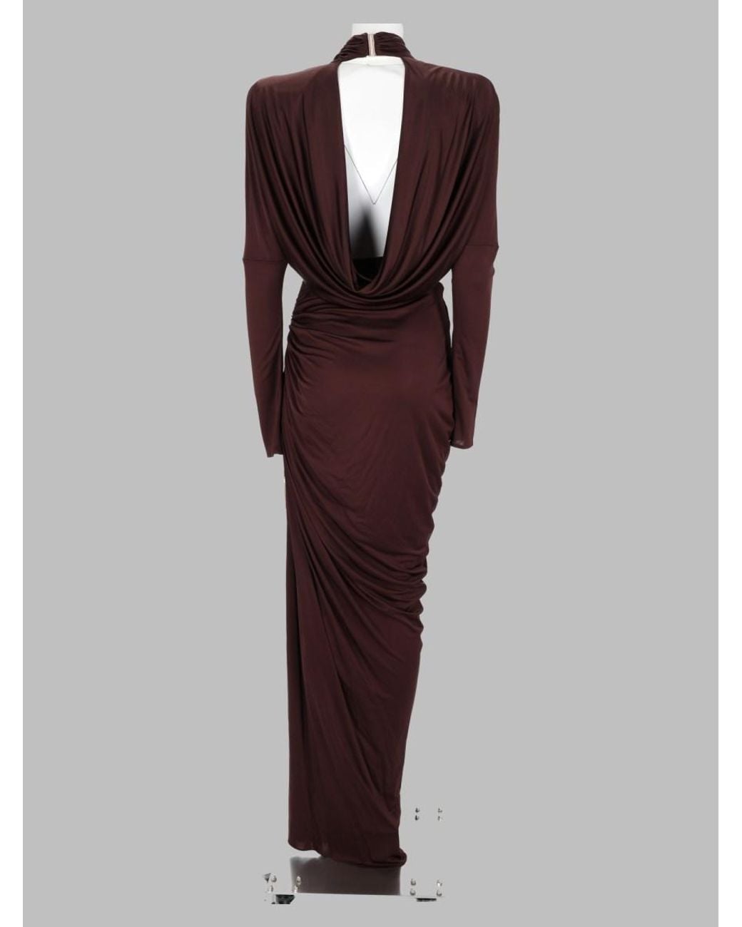 Balmain Purple Draped Jersey Dress Viscose