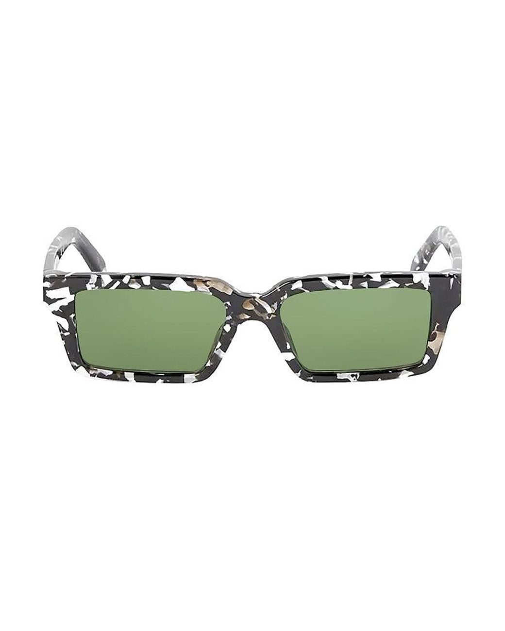 Off-White c/o Virgil Abloh Green Sunglasses Rectangle Full Rim, Havana Frame And Lens Oeri13Awarren1255