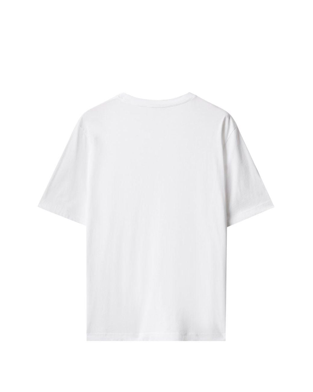 Maison Kitsuné White Fox-Patch Cotton T-Shirt for men