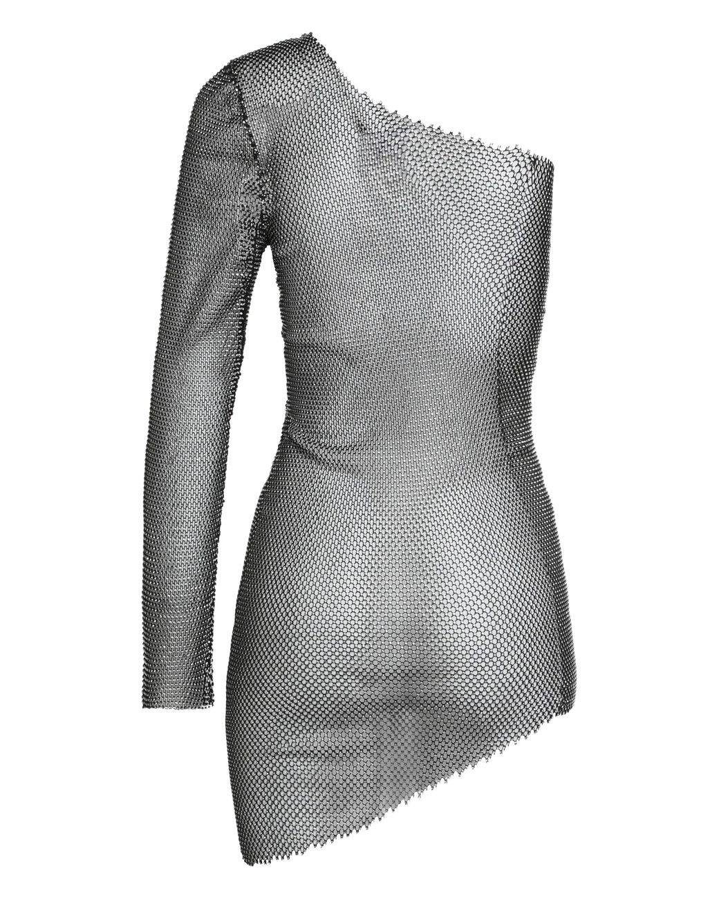 Santa Brands Gray Mesh Dress With Rhinestones Other Fibers