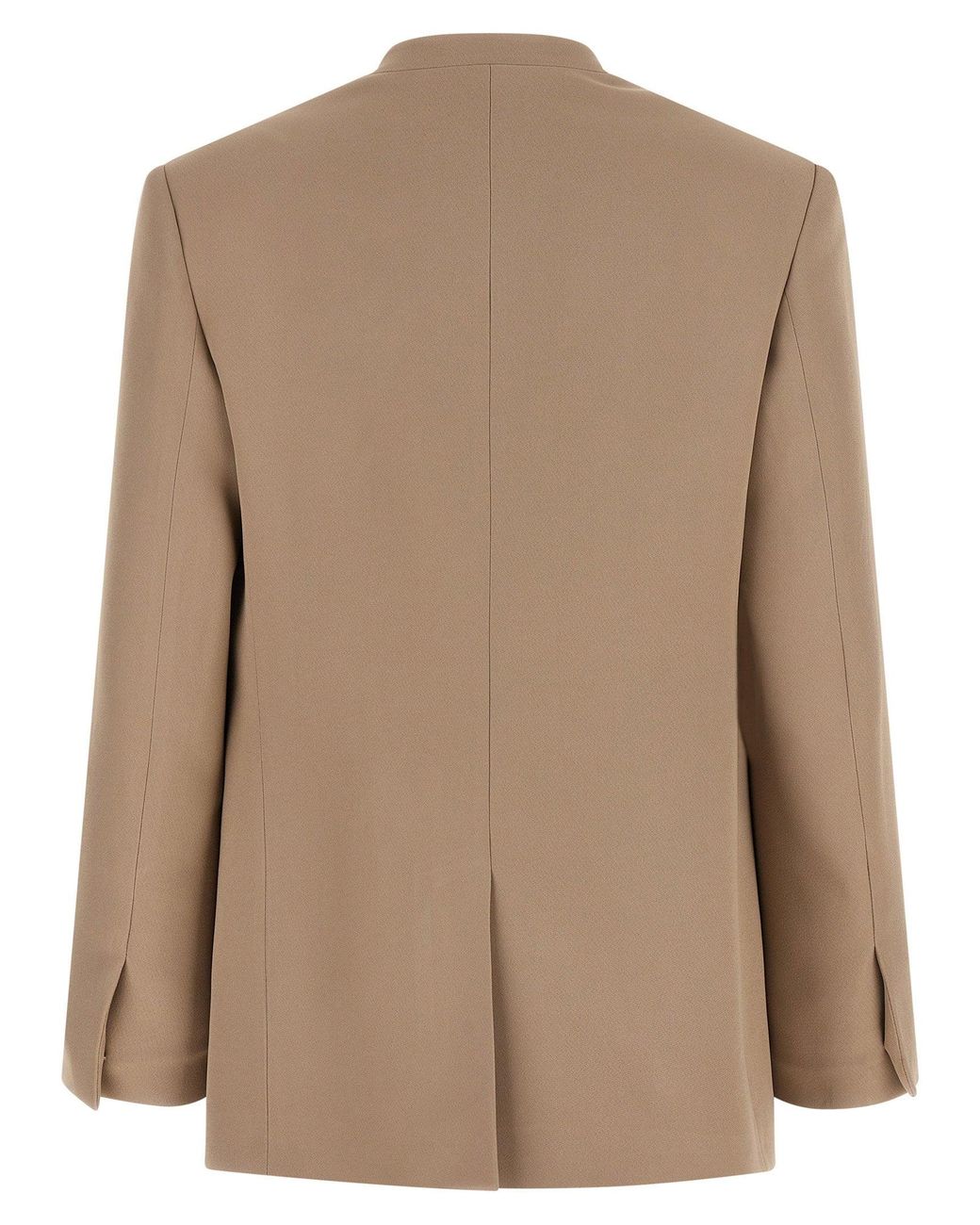 Fabiana Filippi Natural Linen-Viscose Twill V-Neck Blazer