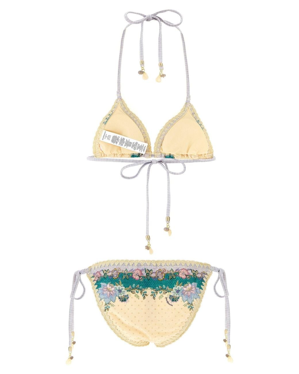 Zimmermann White Indra Bikini — Cream