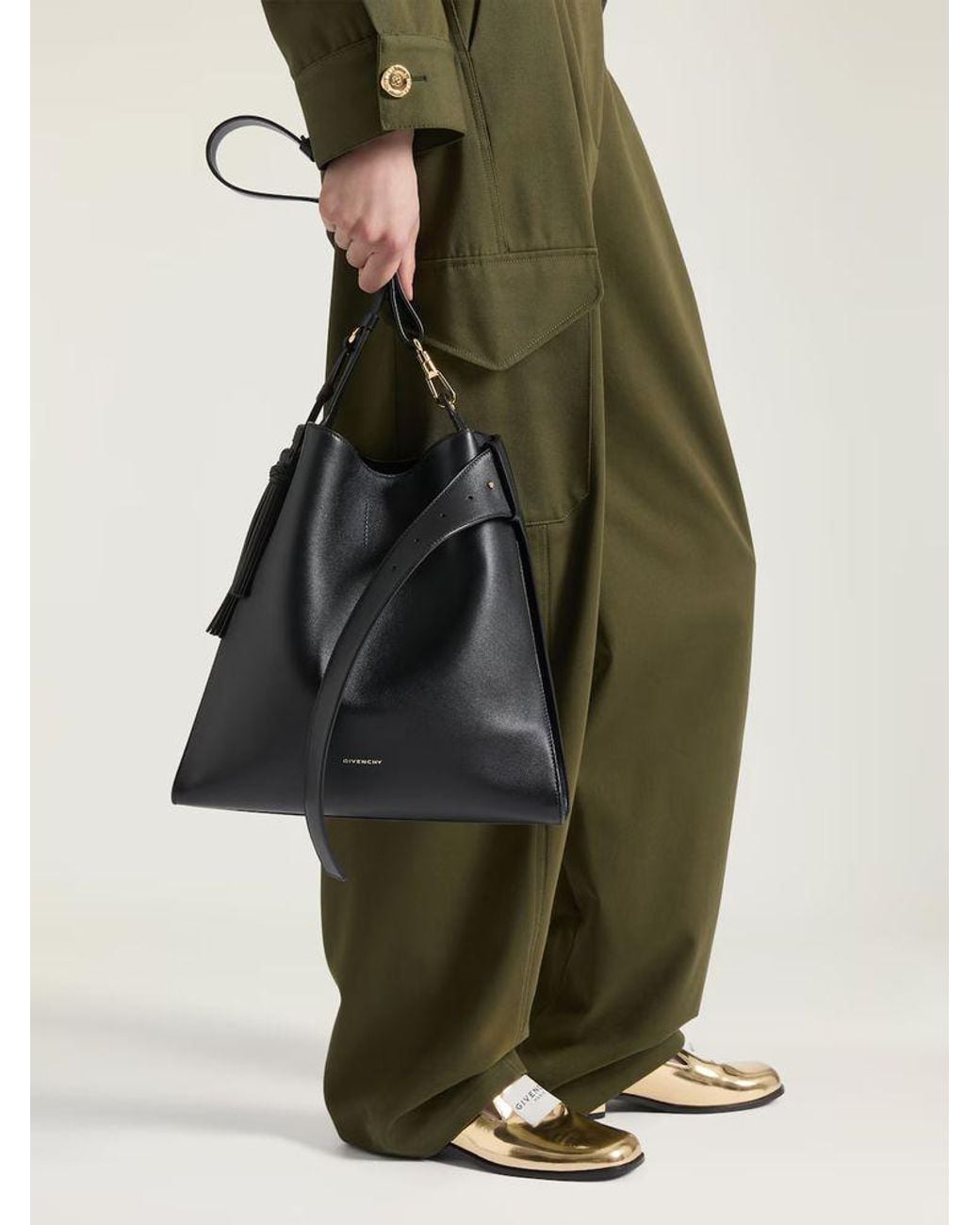 Givenchy Black Givenchy Leather With Tassel Shoulder Bag