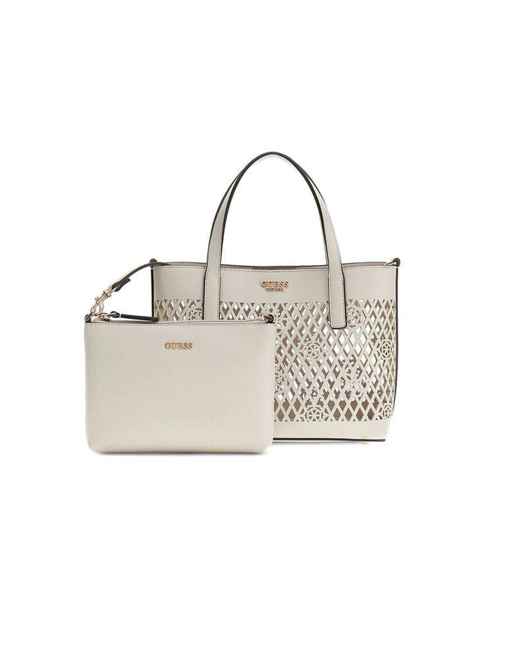 Guess White Guess Letty Tote Bag