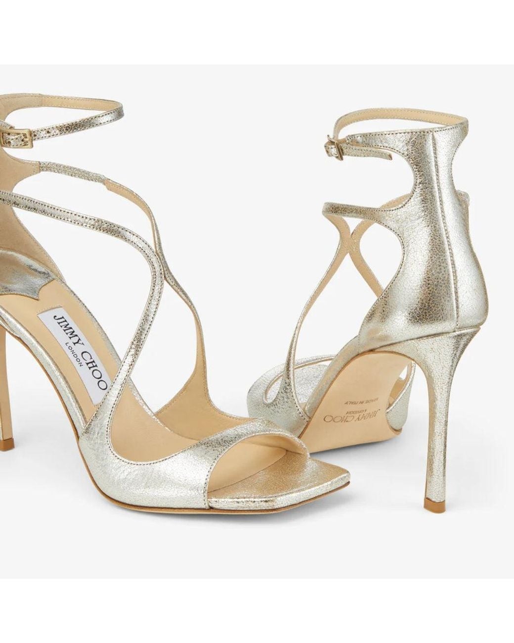 Jimmy Choo Jimmy Choo Metallic Leather Strappy Heel Sandal