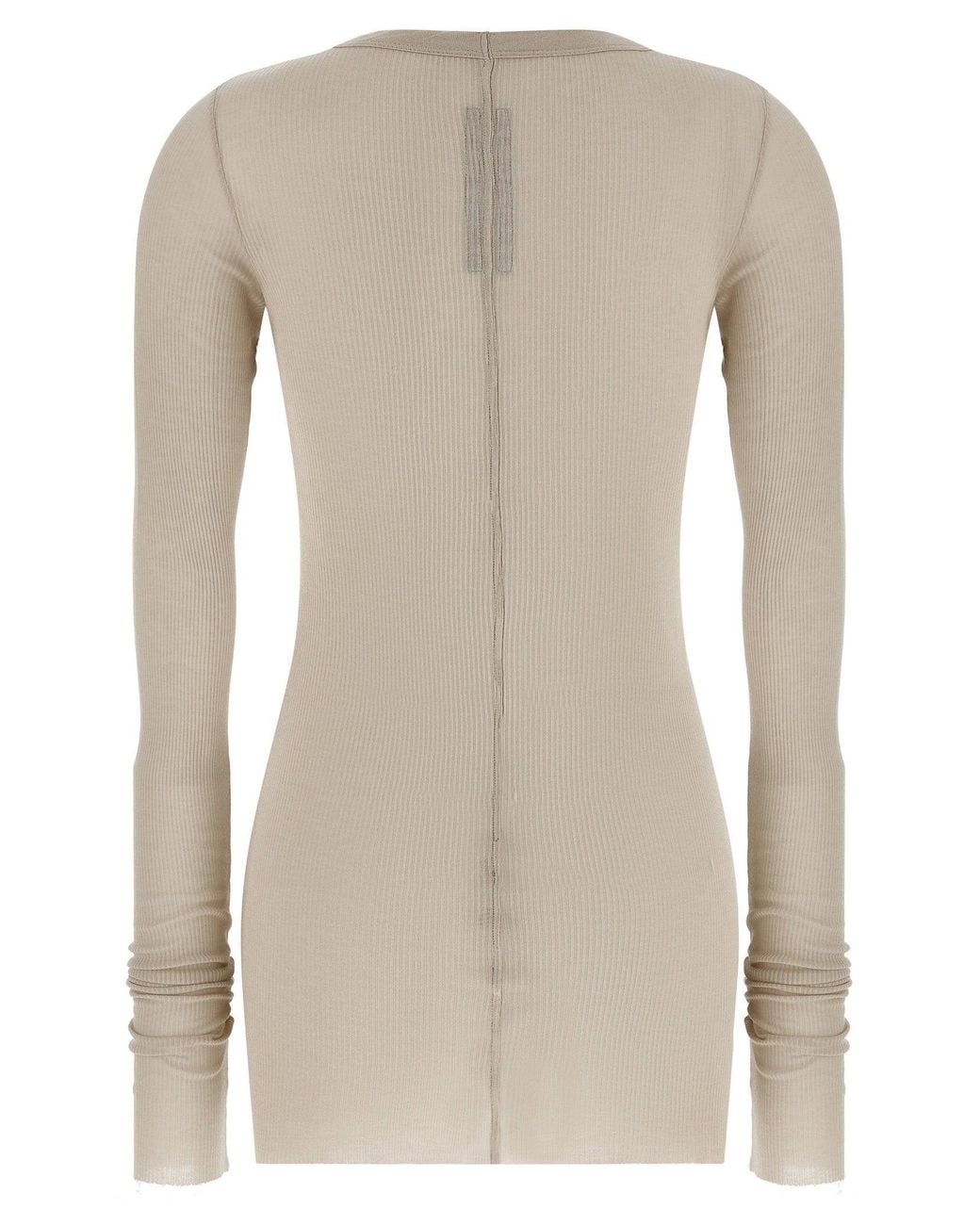 Rick Owens Natural Rib Ls T T-Shirt