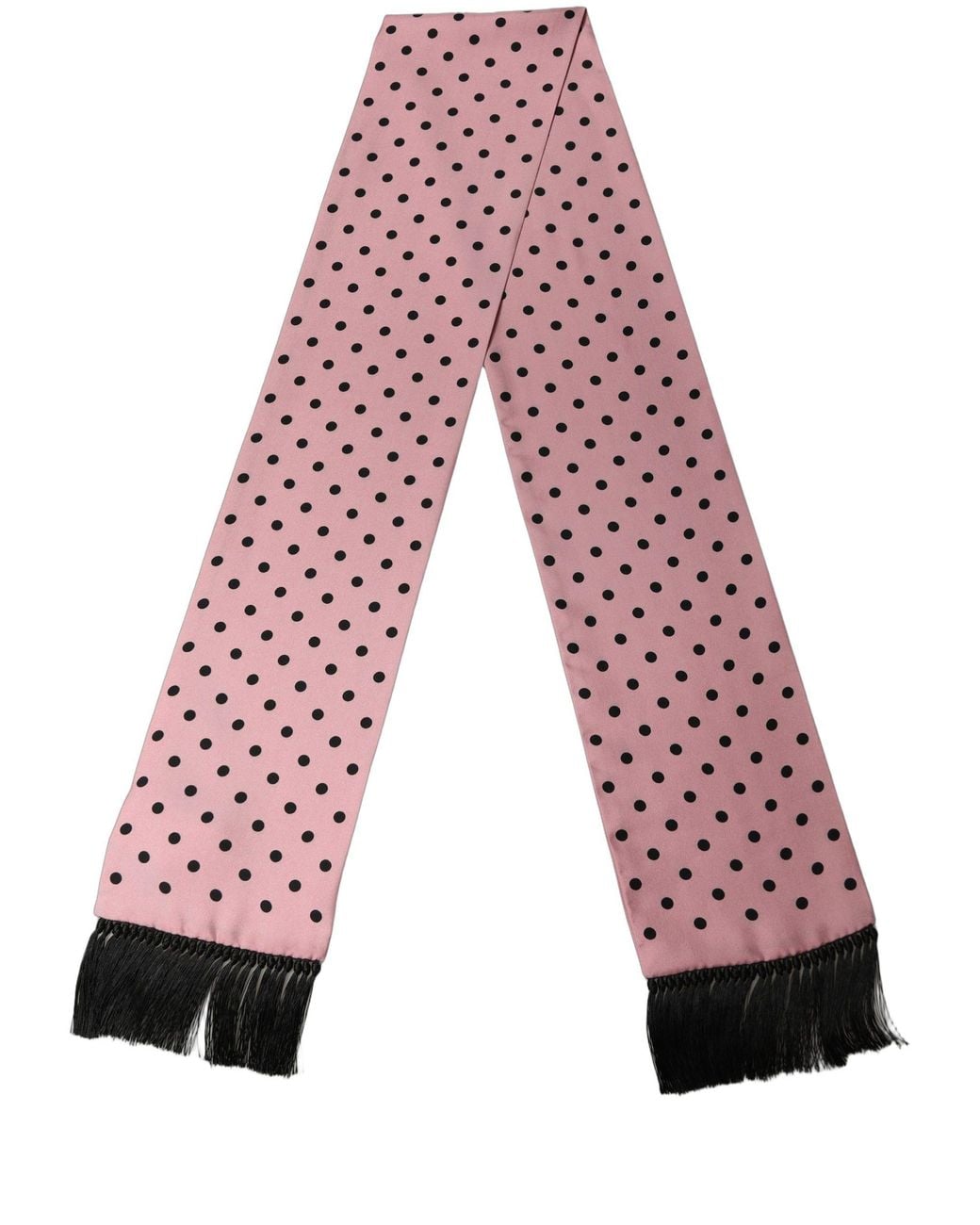 Dolce & Gabbana Red Polka Dot Silk Fringed Lace Stole Scarf for men