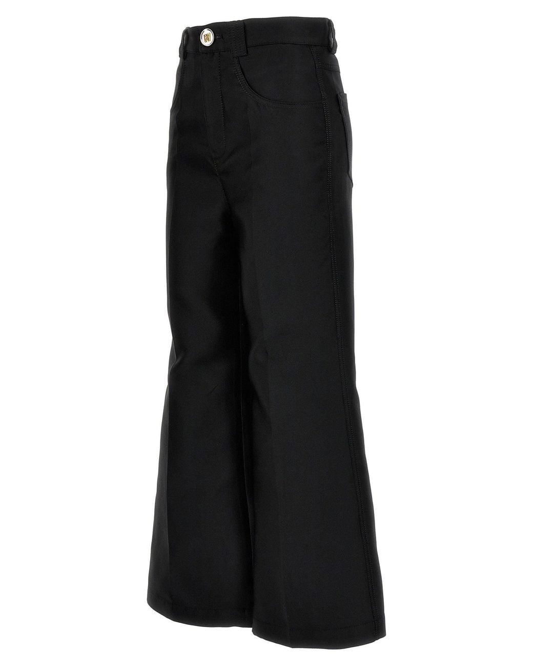 Giambattista Valli Black Silk-Blend Cropped Trouser