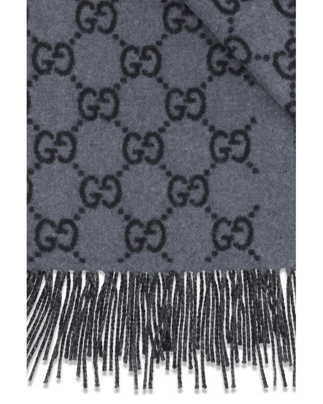 Gucci Gray Gg Cashmere Scarf for men