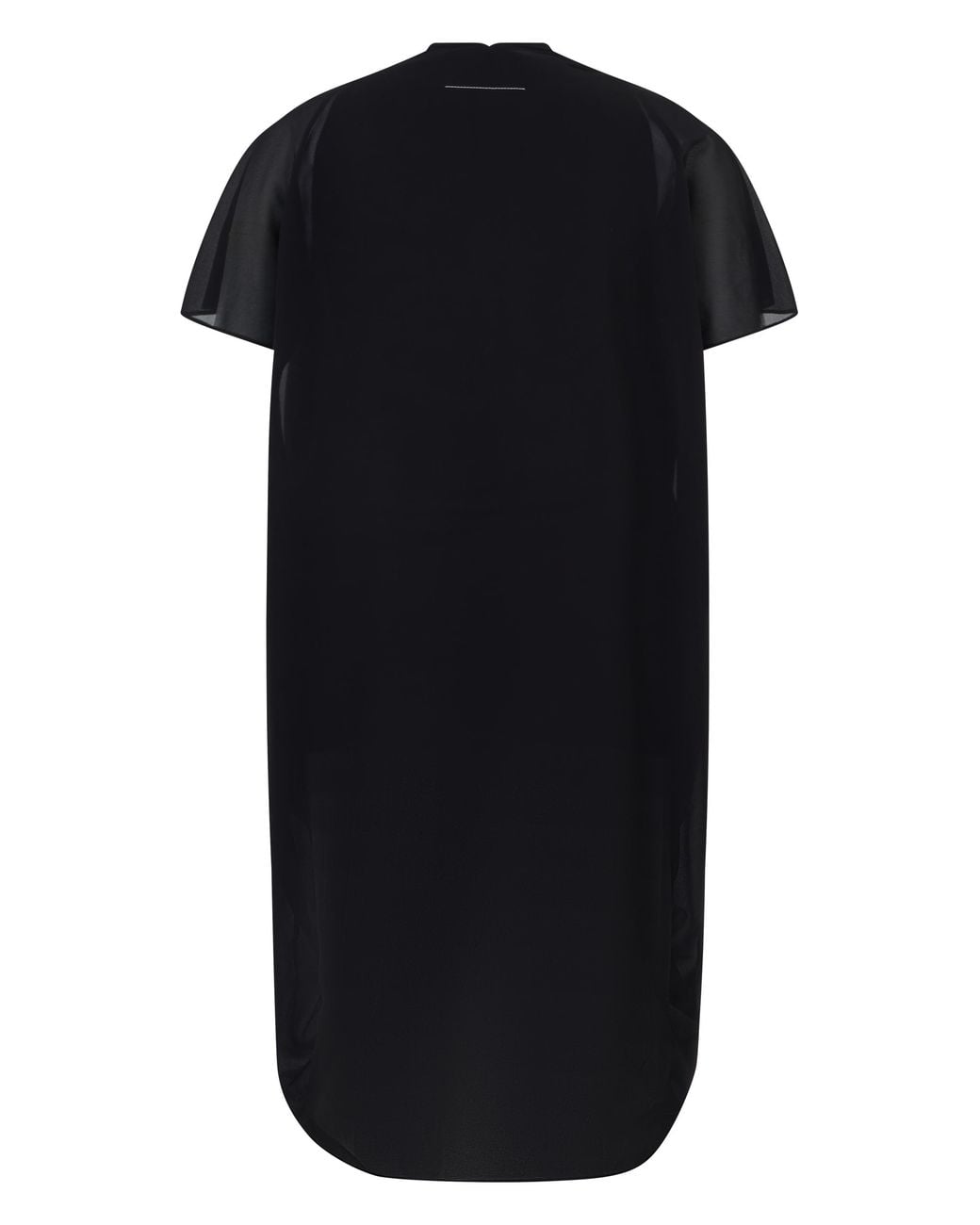 MM6 by Maison Margiela Black Dress Asymmetric Draped Polyester