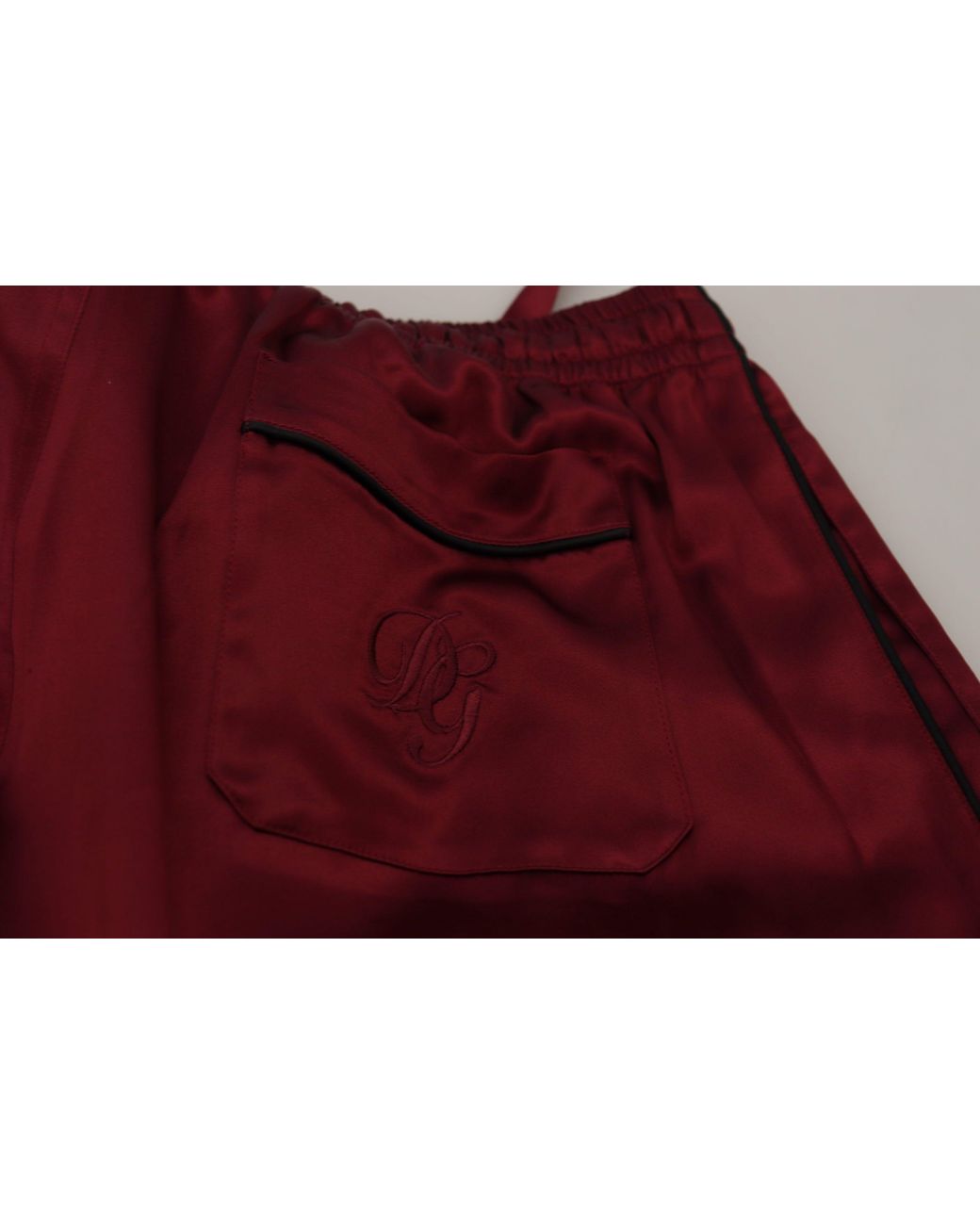 Dolce & Gabbana Red Silk Lounge Pants for men
