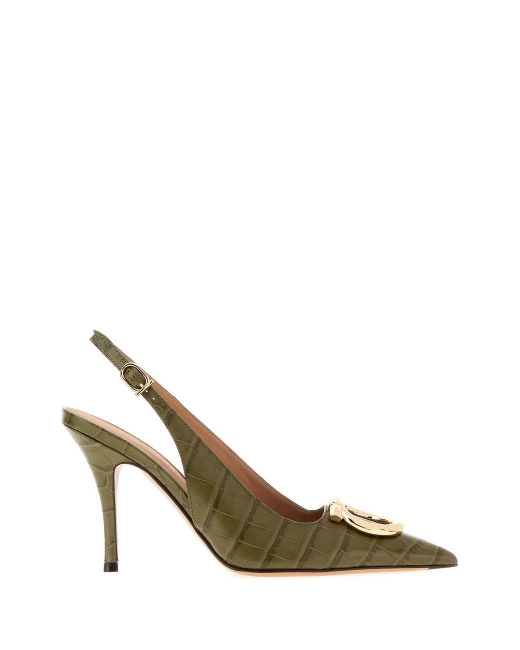 Ferragamo Metallic Leather Sara Pumps
