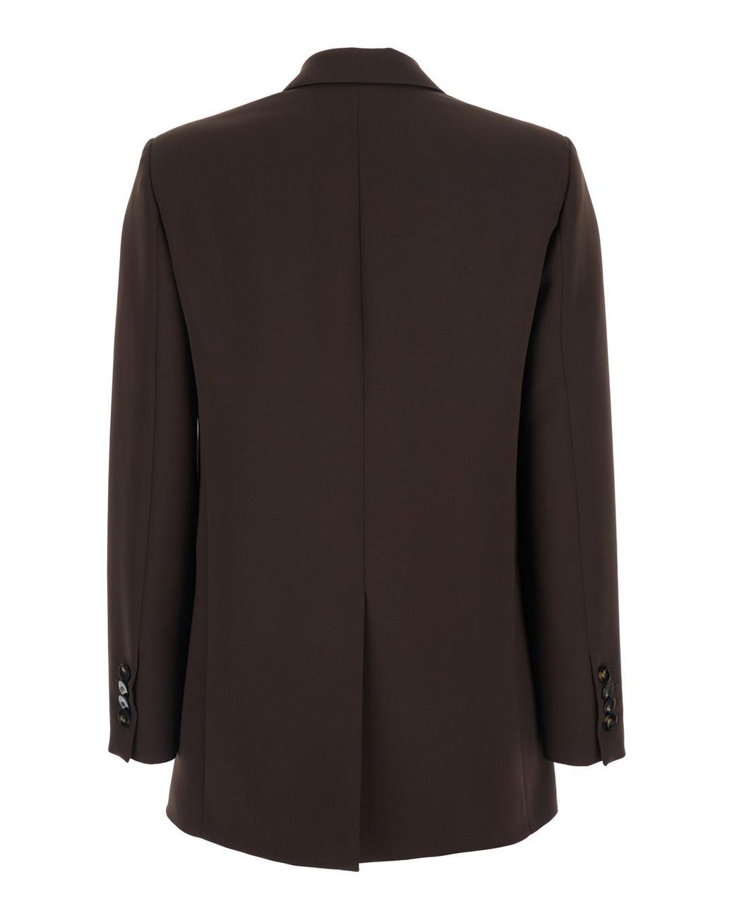 Le Plain Brown Double-Breasted Jacket With Peak Revers