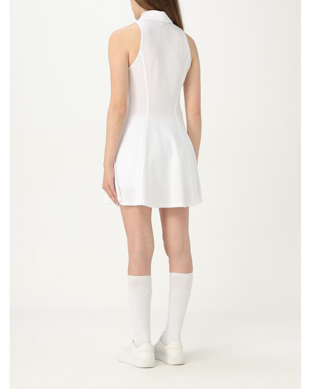 Brunello Cucinelli White Optical Zip Collar Dress