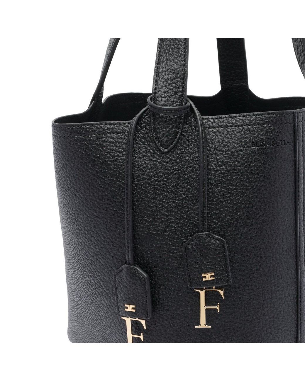 トートバッグ ELISABETTA FRANCHI SMALL LOGO TOTE Elisabetta Franchi Mini 24/7 logo-print Tote Bag | Black