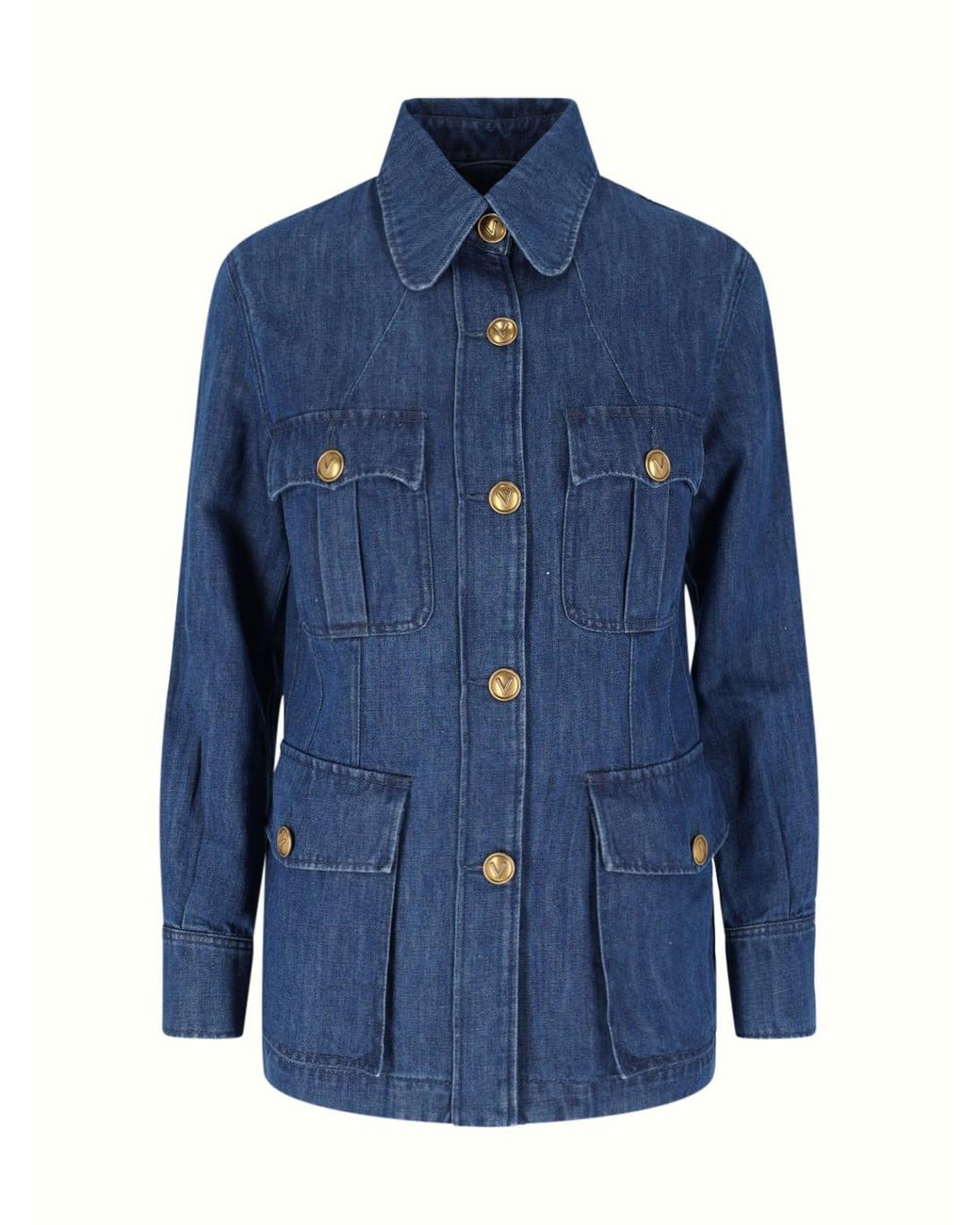 ジャケット VALENTINO GARAVANI SOLID SAHARIANA IN DENIM Valentino Garavani Sahariana Denim Jacket | Blue | FARFETCH
