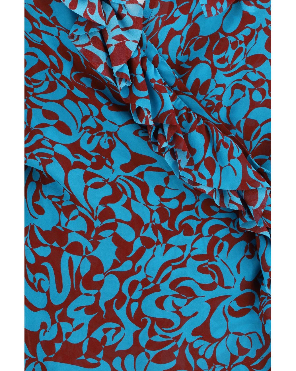 Dries Van Noten Blue Blouse Printed Cotton Shirt