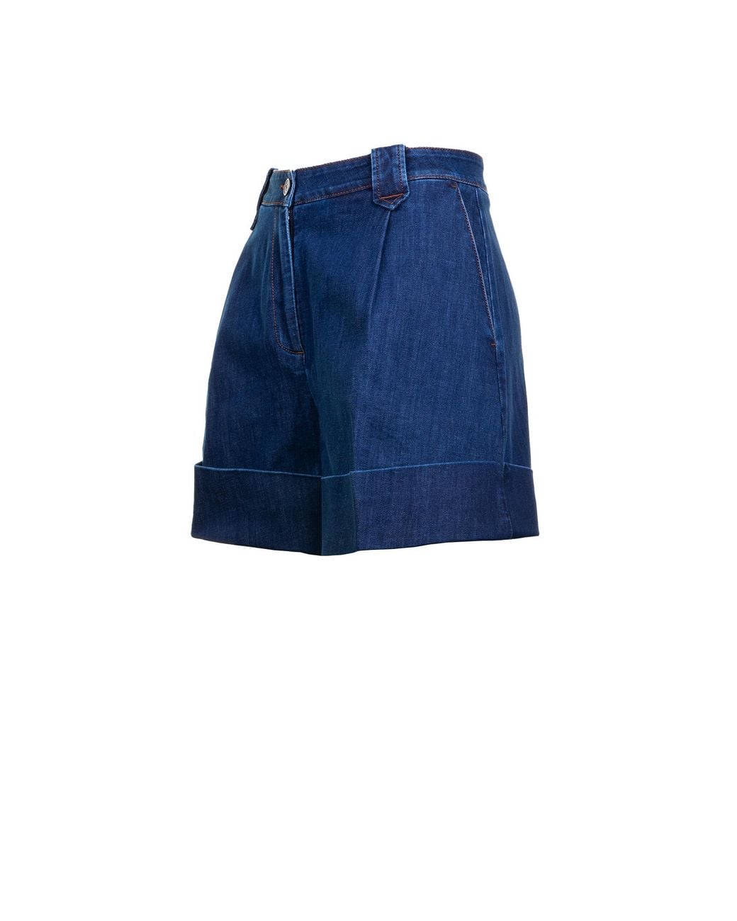 Fay Blue Bermuda Shorts High Waist