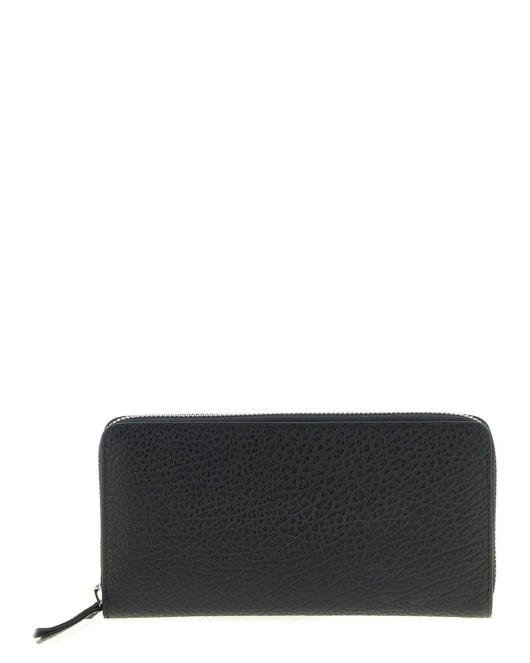 Maison Margiela Gray Stitching Logo Leather Wallet