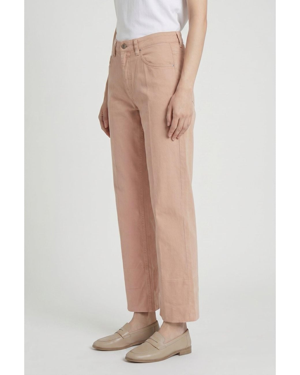 Brunello Cucinelli Natural Papaya Cotton Straight Leg Trousers