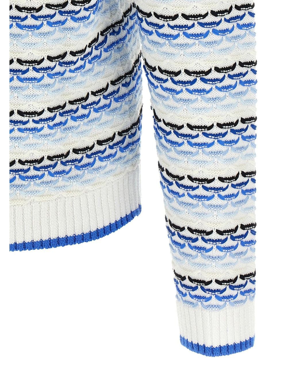 Casablanca Blue Tuck Stitch Knit Polo Shirt for men