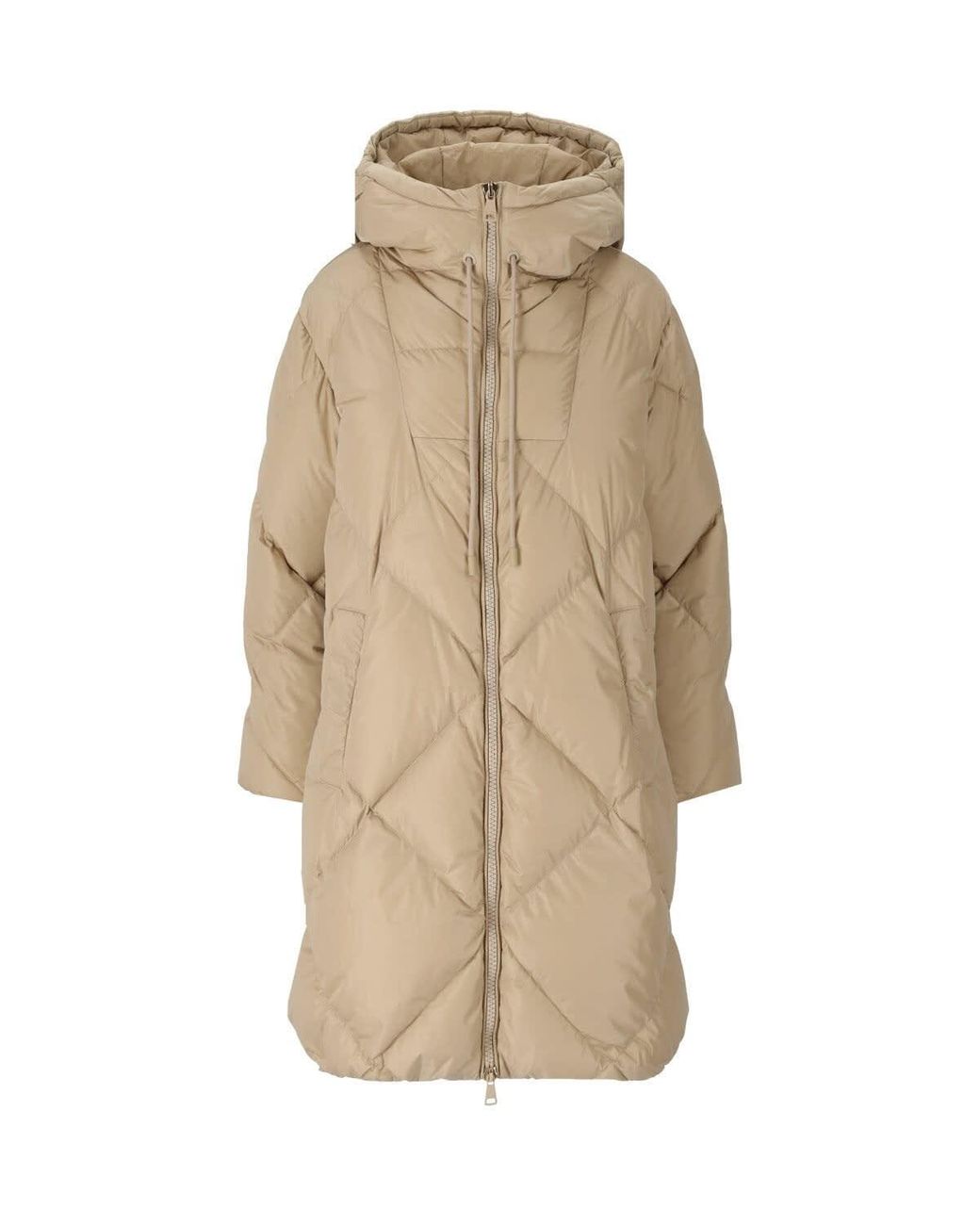 Weekend by Maxmara Milord Long Padded Coat in Natural | Lyst