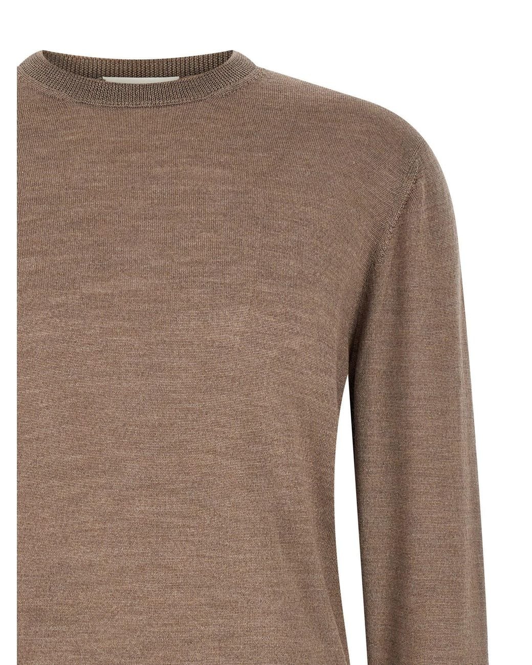Ma'ry'ya Brown Merino, Silk & Cashmere Knit Sweater