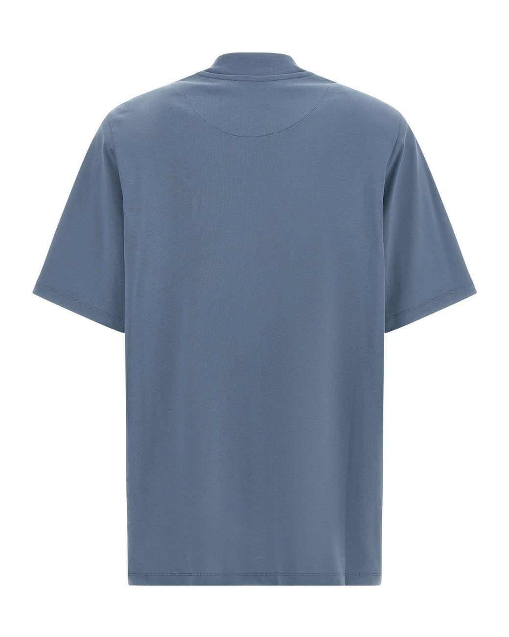 The Attico Blue Mock-Neck Cotton T-Shirt