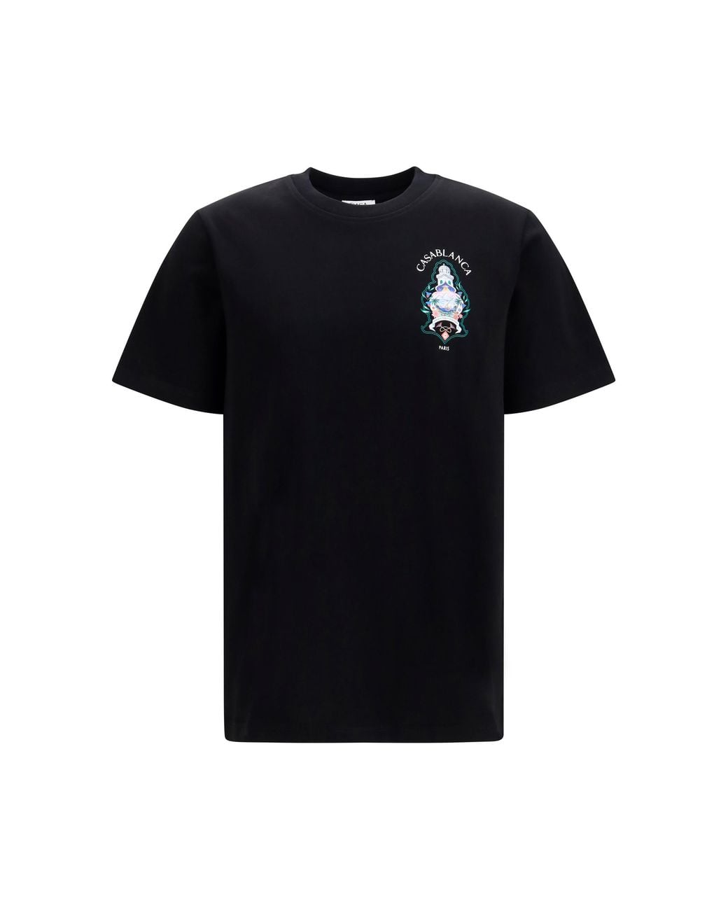 Casablanca Black Paris Graphic T-Shirt Cotton T-Shirts And Polos for men