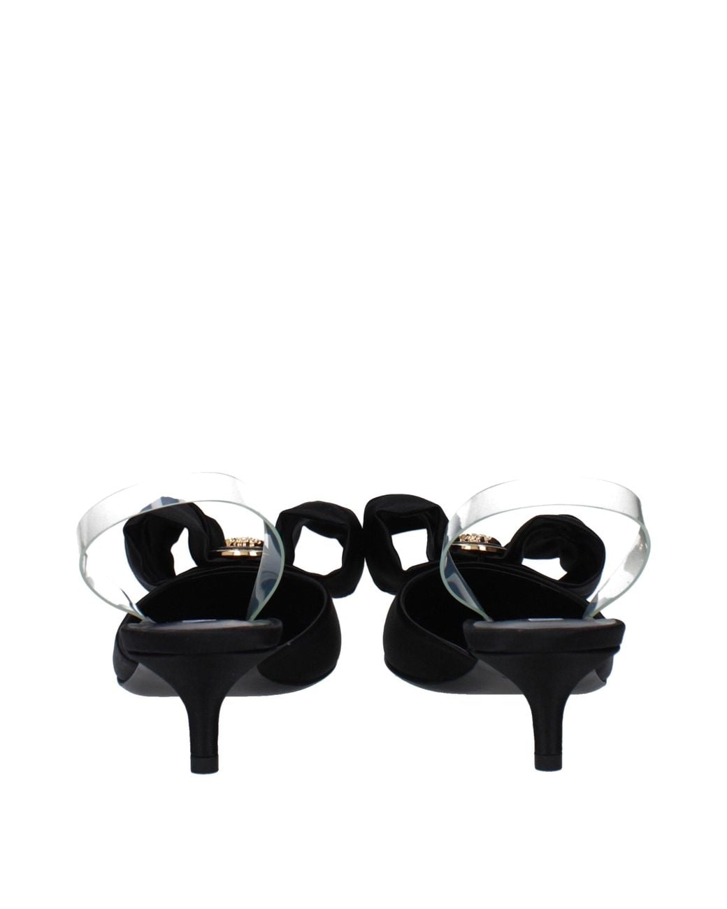 Versace Black Satin Flat Sandals