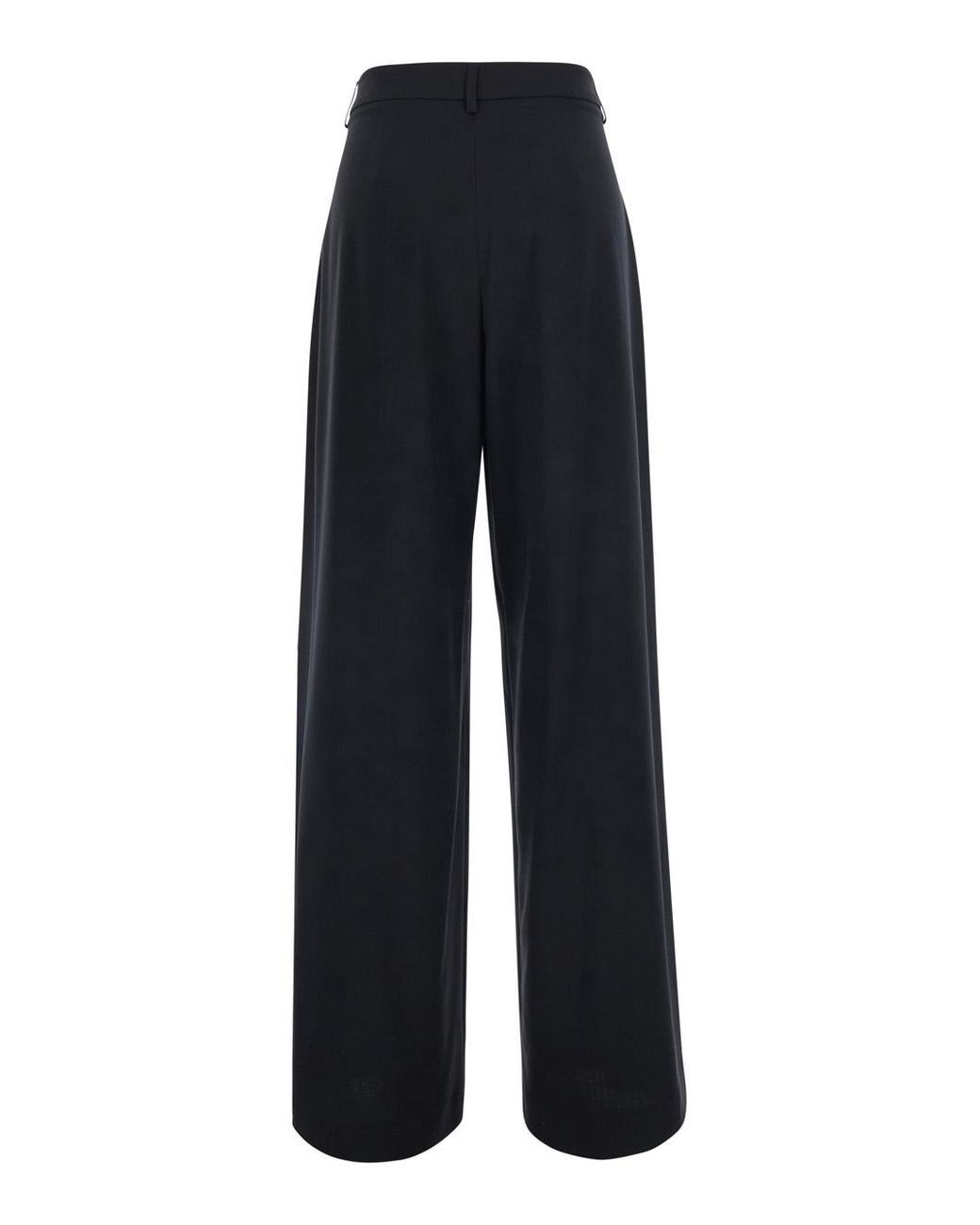Le Plain Black Trousers Wool-Blend Wool Blend