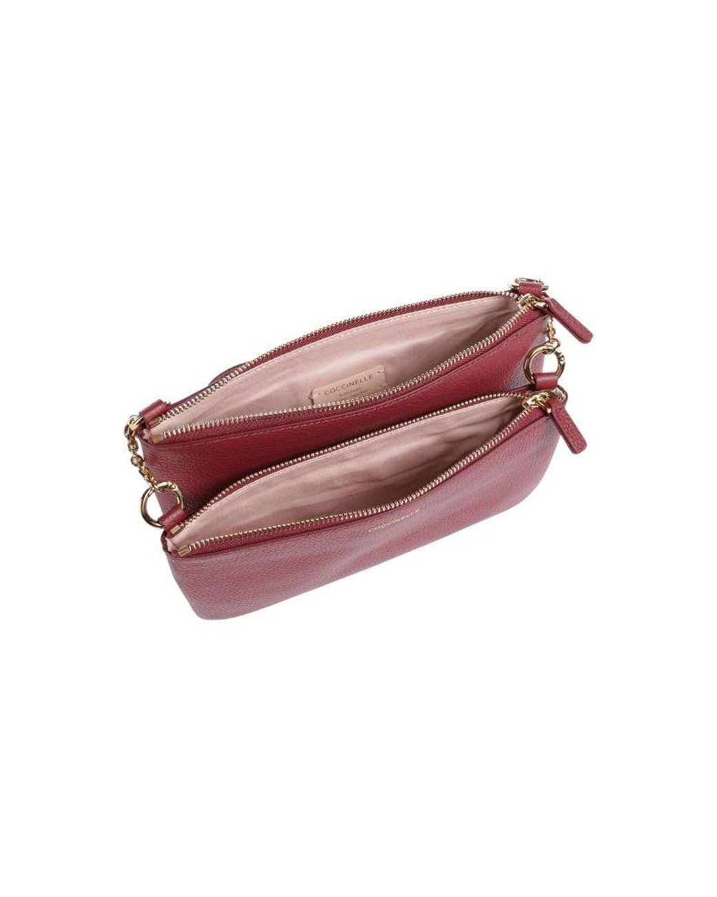 Coccinelle Red Crossbody Bag Cowhide Leather