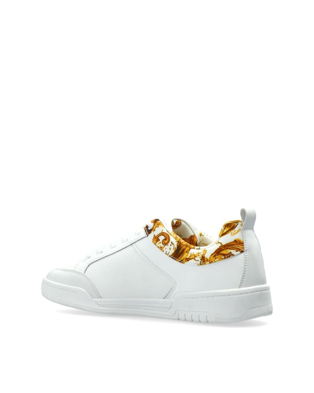 Versace White Barocco Print Low-Top Sneakers for men